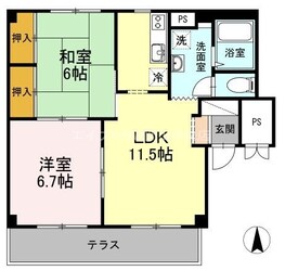 グランデュール高柳Ｂ棟の物件間取画像